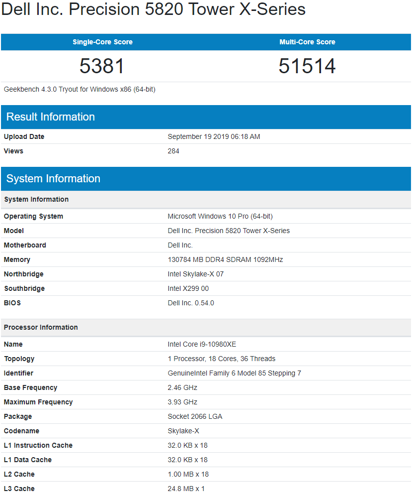 Core i9 10980XE 2