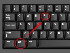 2 phím Windows và R được khoanh đỏ