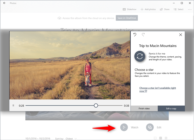 Hình ảnh mô tả cách xem video bản preview của album ảnh