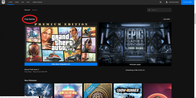 GTA V ở phần Free Games