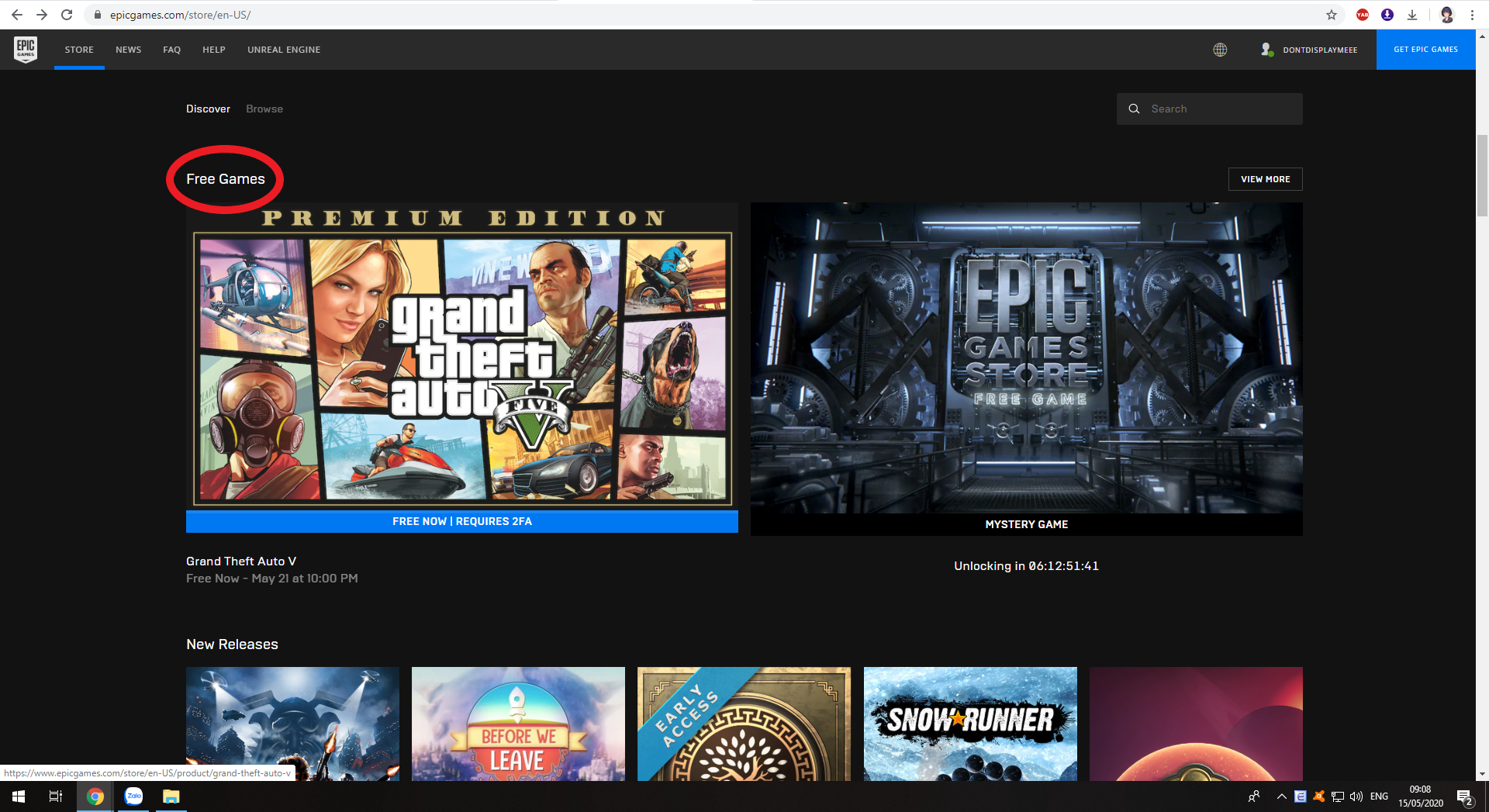 GTA V ở phần Free Games