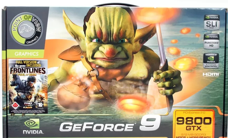 Vỏ hộp Point of View GeForce 9800 GTX (2008)