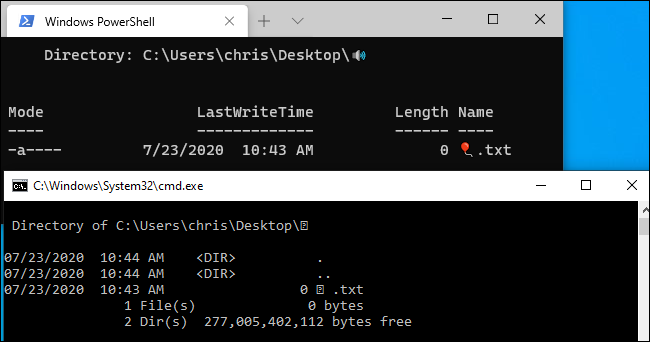 Powershell hoặc Windows Terminal có thể hiển thị emoji