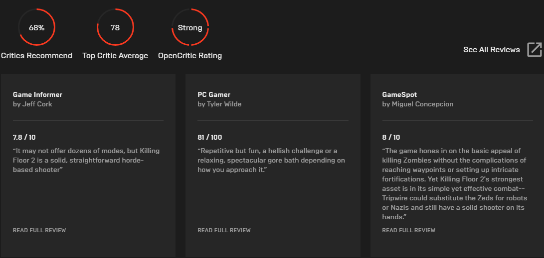 Một vài review của Killing Floor 2 - tựa game miễn phí tuần này trên Epic Game Store