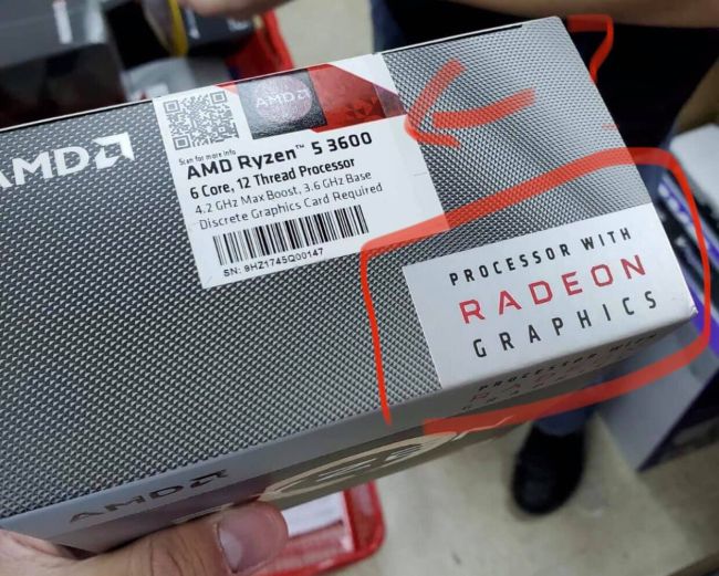 Vỏ hộp Ryzen 3 3200G nhưng ruột là Ryzen 5 3600, có sự nhầm lẫn gì ở đây chăng