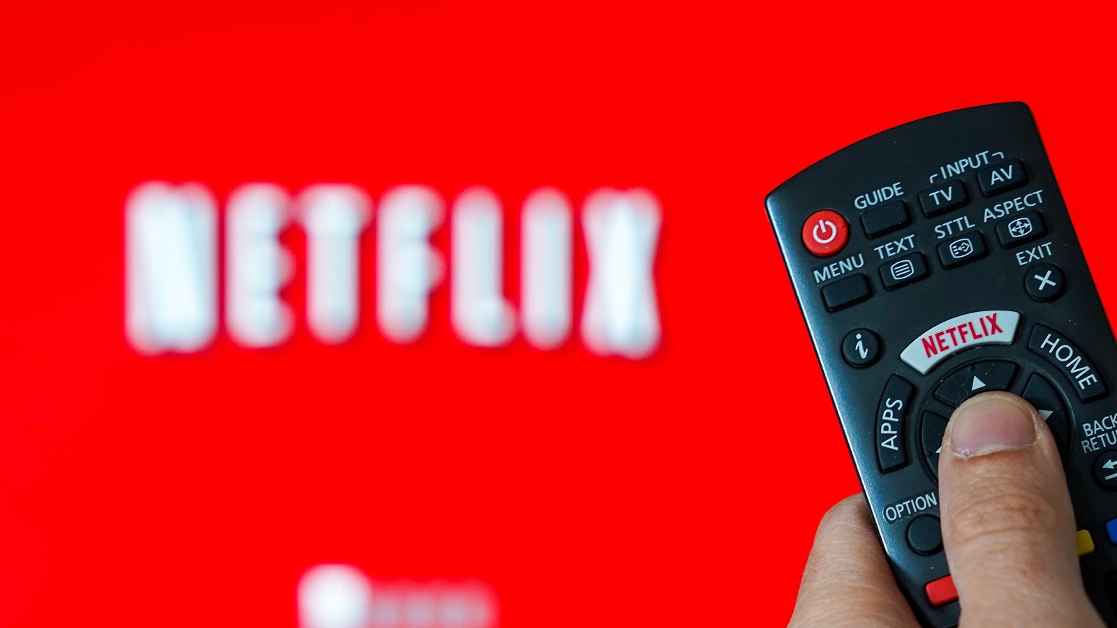 Mandatory Credit: Photo by Isopix/REX/Shutterstock (10184354a)
Illustration of the video streaming company Netflix. Logo Netflix on the keyboard of a remote control in front of a TV.
Netflix, Belgium - 01 Apr 2019