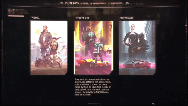 Ba lifepath trong game Cyberpubk 2077