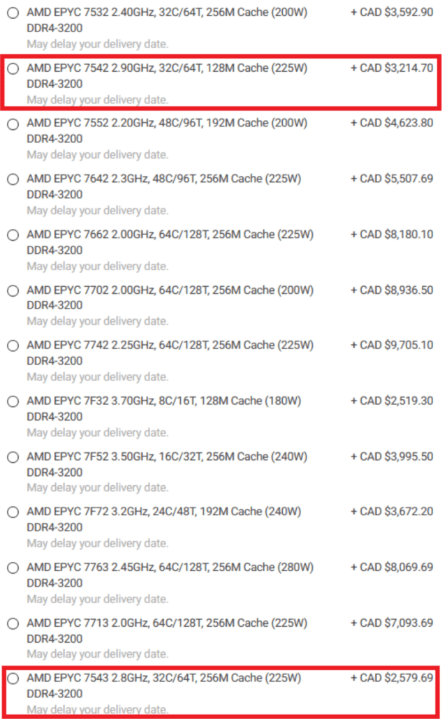Giá và thông số dòng CPU EPYC Milan của AMD
