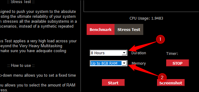 "Stress Test" của Asus Realbench trong bốn đến tám giờ