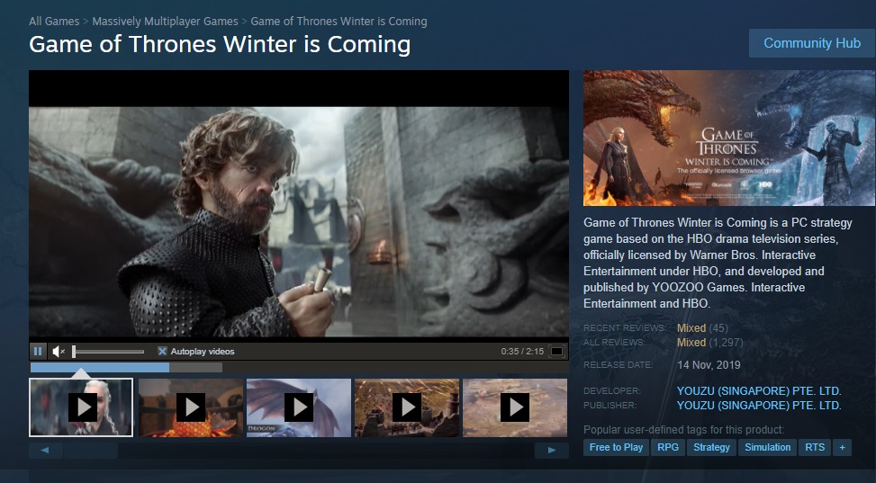 Game of Thrones Winter is Coming