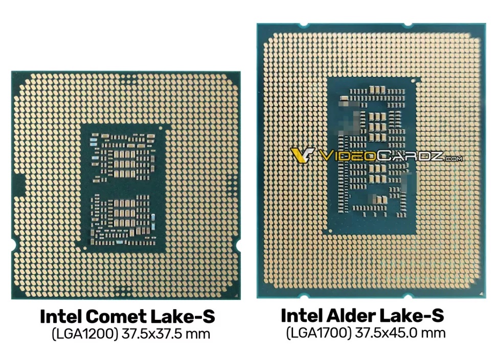 Tương quan 2 thế hệ CPU Intel về kích cỡ