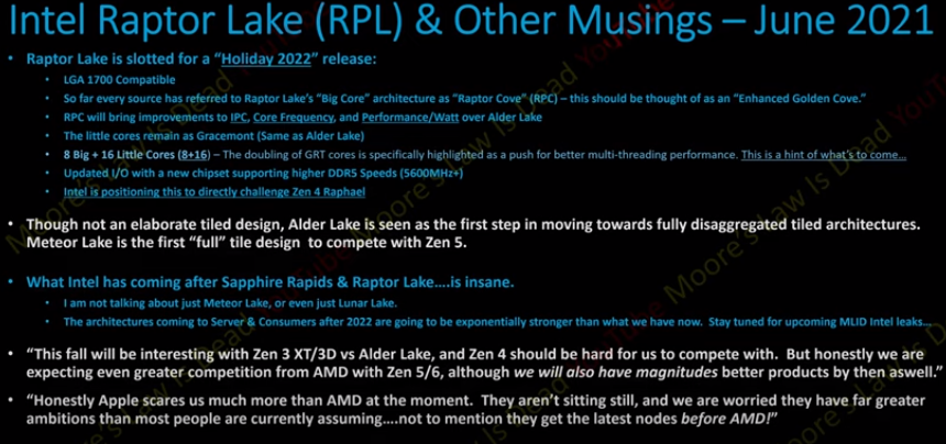intel raptor lake