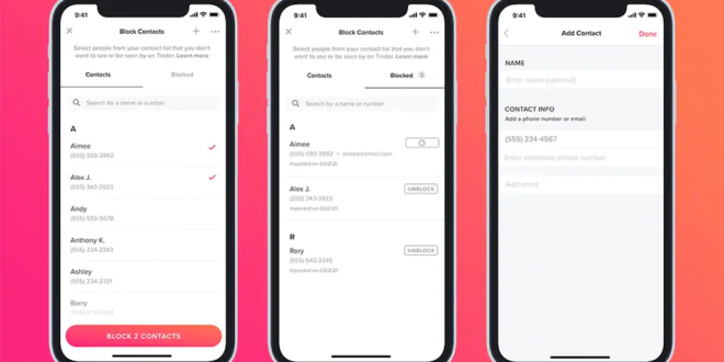tính năng chặn người quen tinder