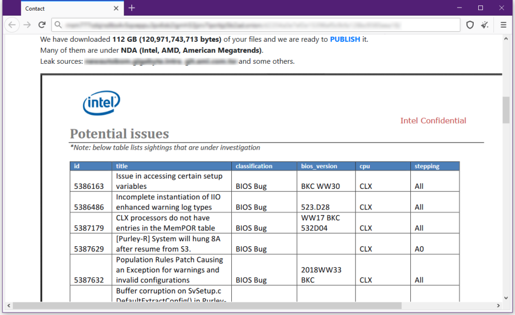 lời nhắn của nhóm tin tặc tới Gigabyte, ảnh: therecord