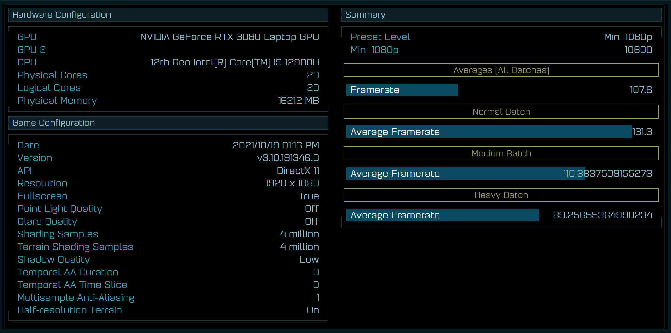 thông số được công khai trên website Ash Of Singularity 