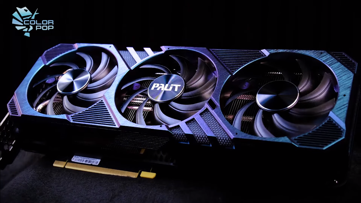 RTX 3060 Ti ColorPOP là chiếc Card đồ họa đầu tiên mang bề ngoài tự thay đổi tông màu, ảnh: Youtube PALIT
