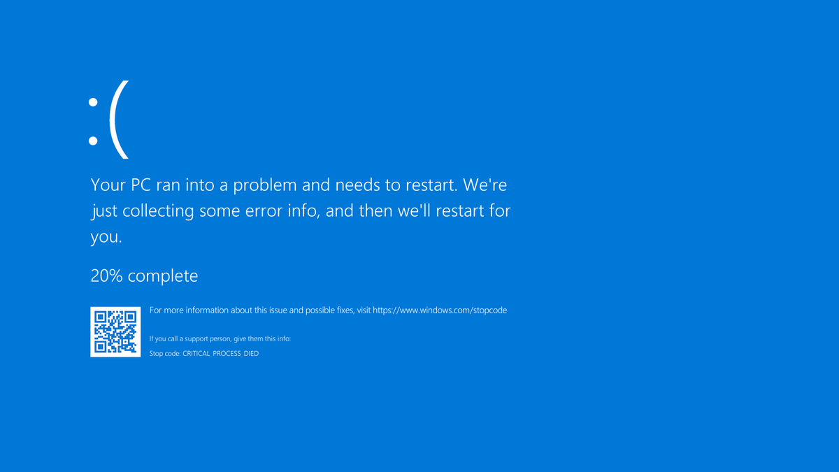 Màn hình xanh chết chóc (BSOD) trở lại