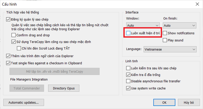Thủ thuật tăng tốc độ sao chép/di chuyển dữ liệu trên Windows