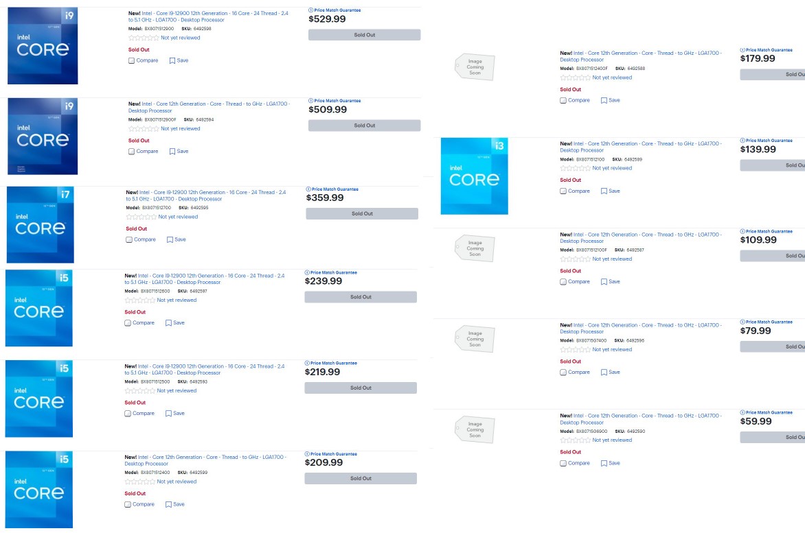 Xác nhận giá bán cho CPU Intel 65 W Alder Lake-S