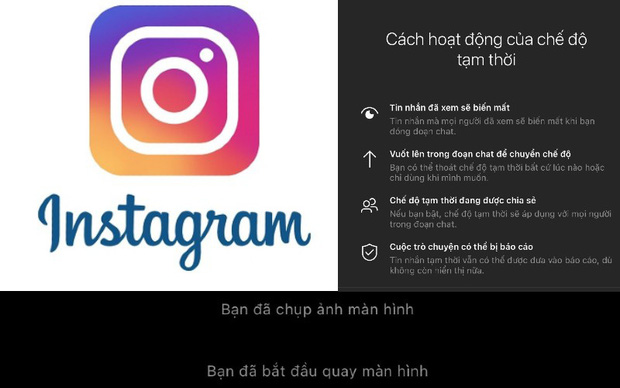 Instagram thông báo chụp màn hình