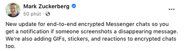 Chia sẻ của Mark Zuckerberg
