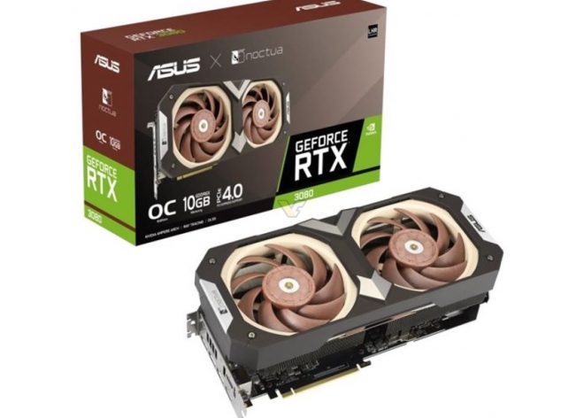 Card đồ họa ASUS RTX 3080 Noctua phiên bản 10GB lộ diện