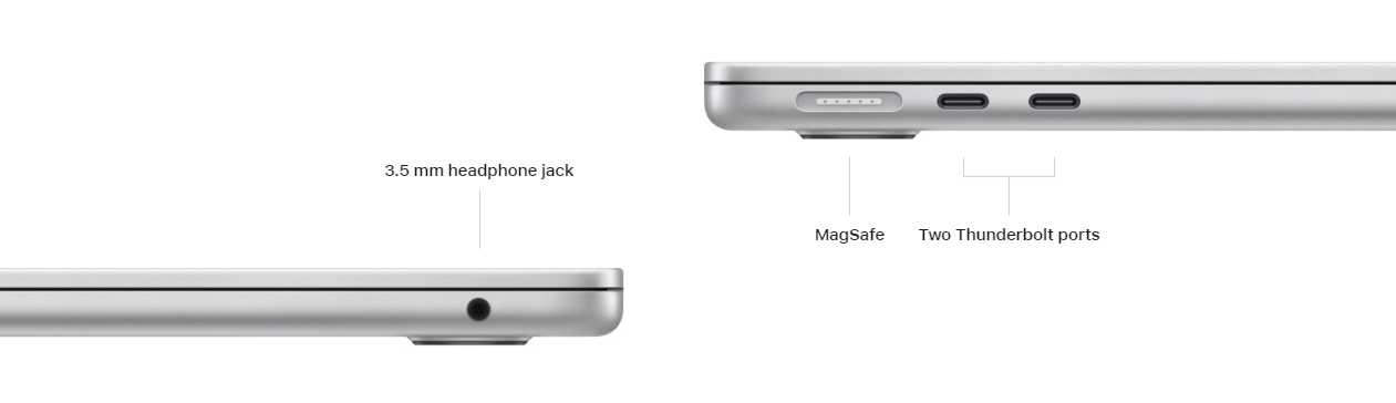 Các cổng kết nối của Macbook Air M2